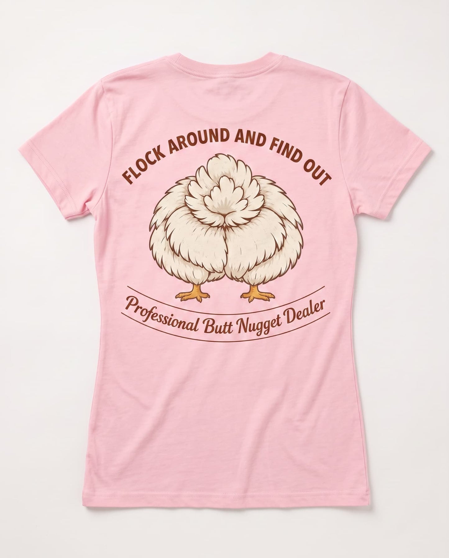 Light pink v-neck tee, flat back