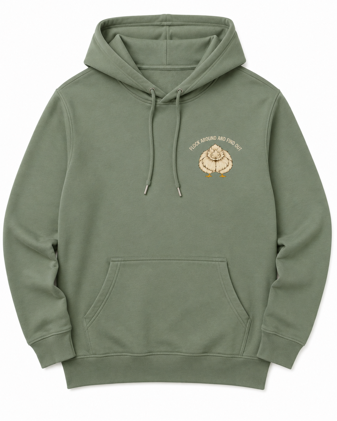 Sage hoodie flat front with left chest emblem