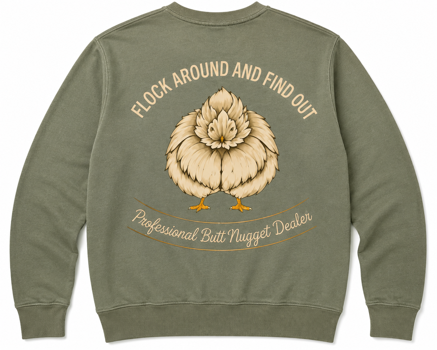 Sage sweatshirt flat back with full emblem