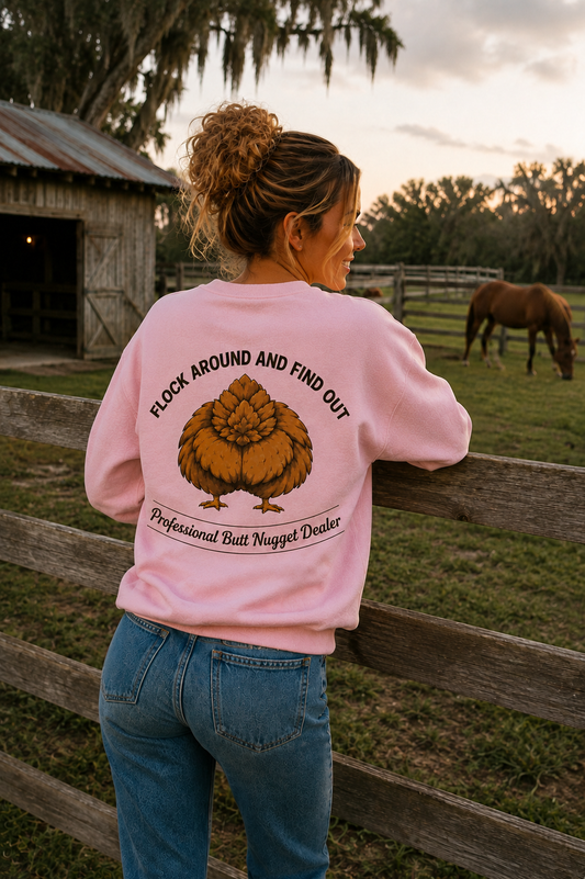 Flock Around and Find Out Women's Sweatshirt in Light Pink