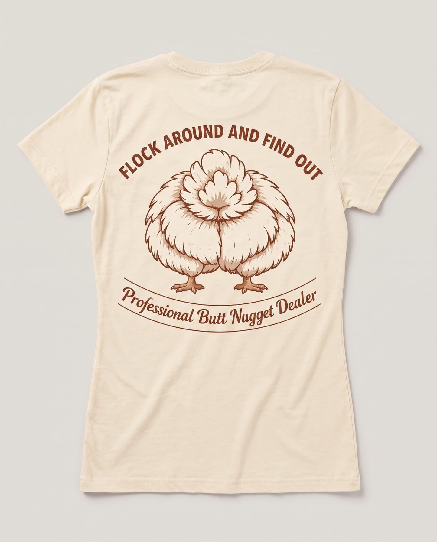 Ivory v-neck tee, flat back