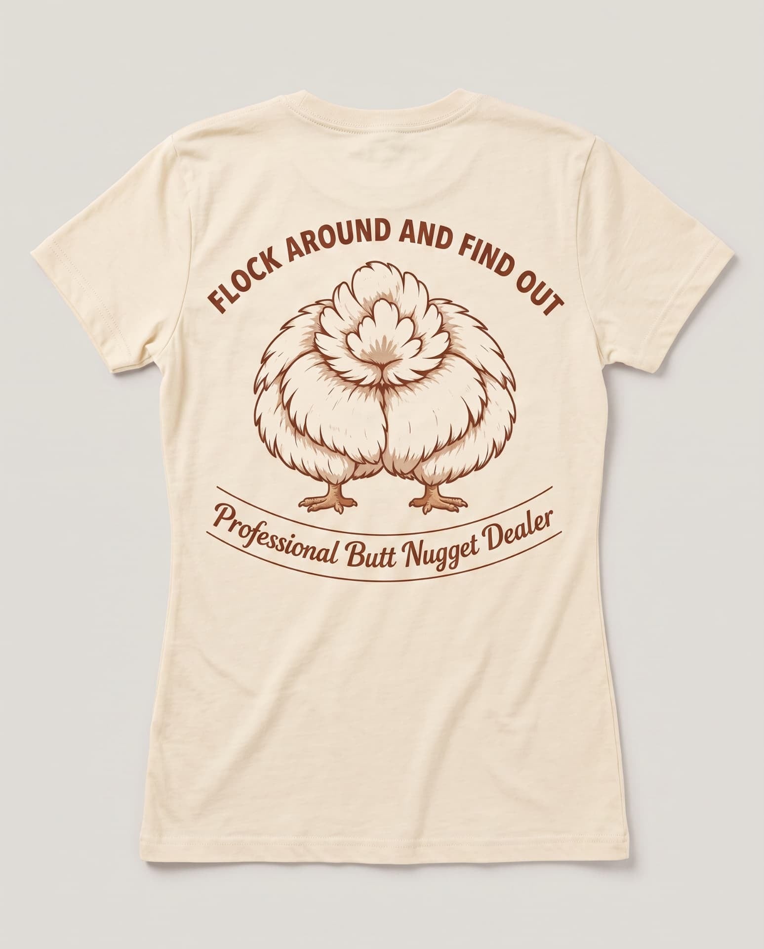 Ivory v-neck tee, flat back