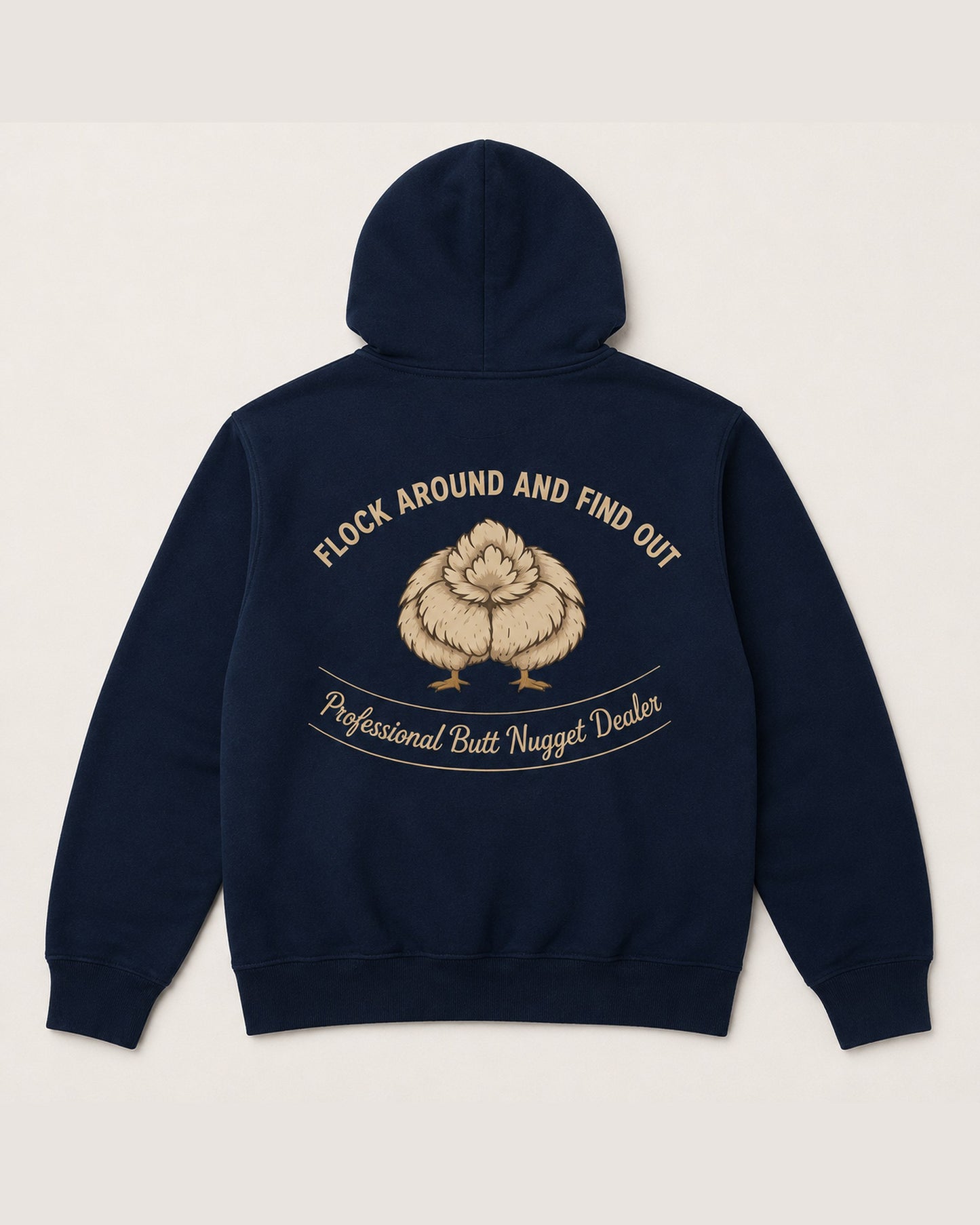 Navy hoodie flat back
