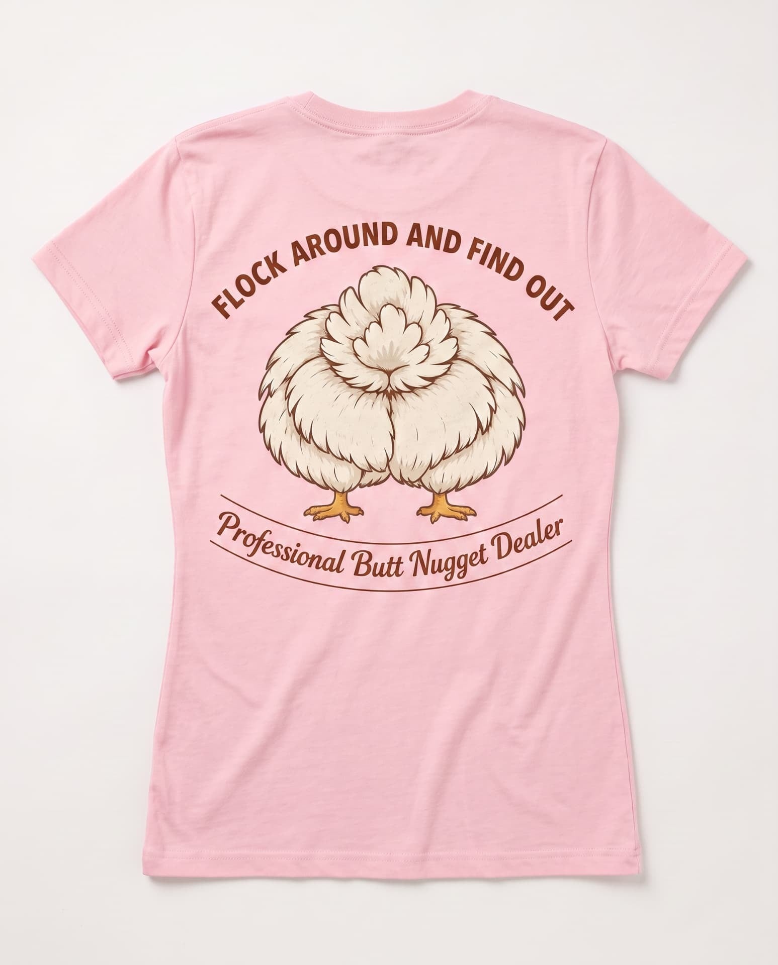 Light pink v-neck tee, flat back