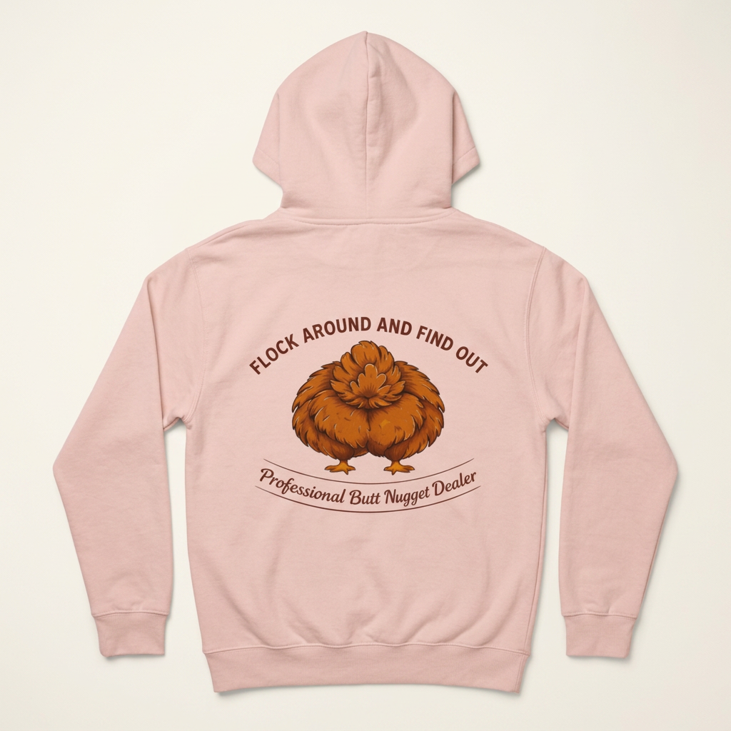 Pink hoodie flat back