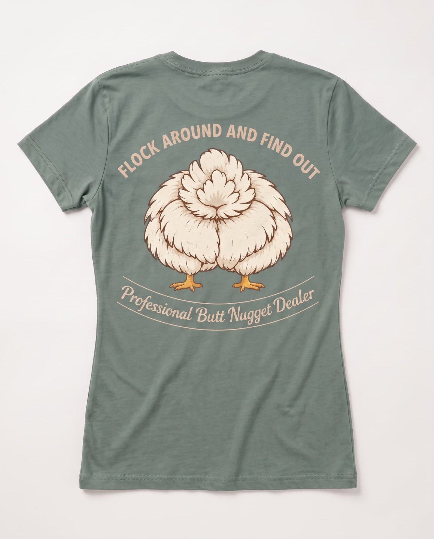 Sage v-neck tee, flat back