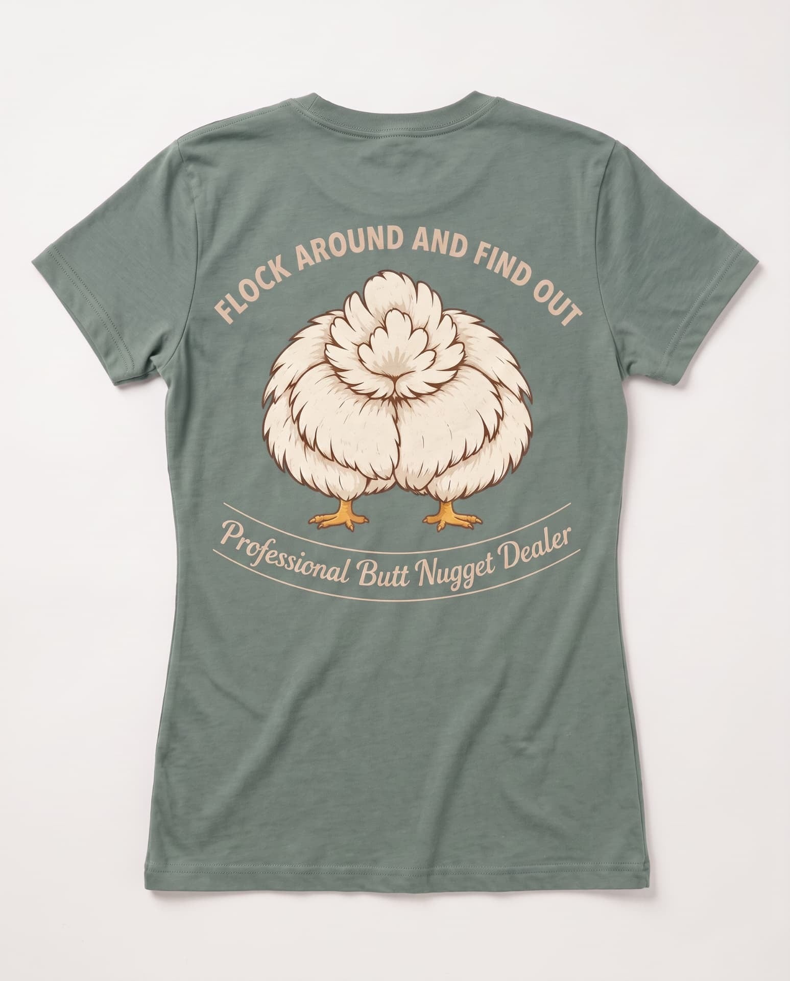 Sage v-neck tee, flat back